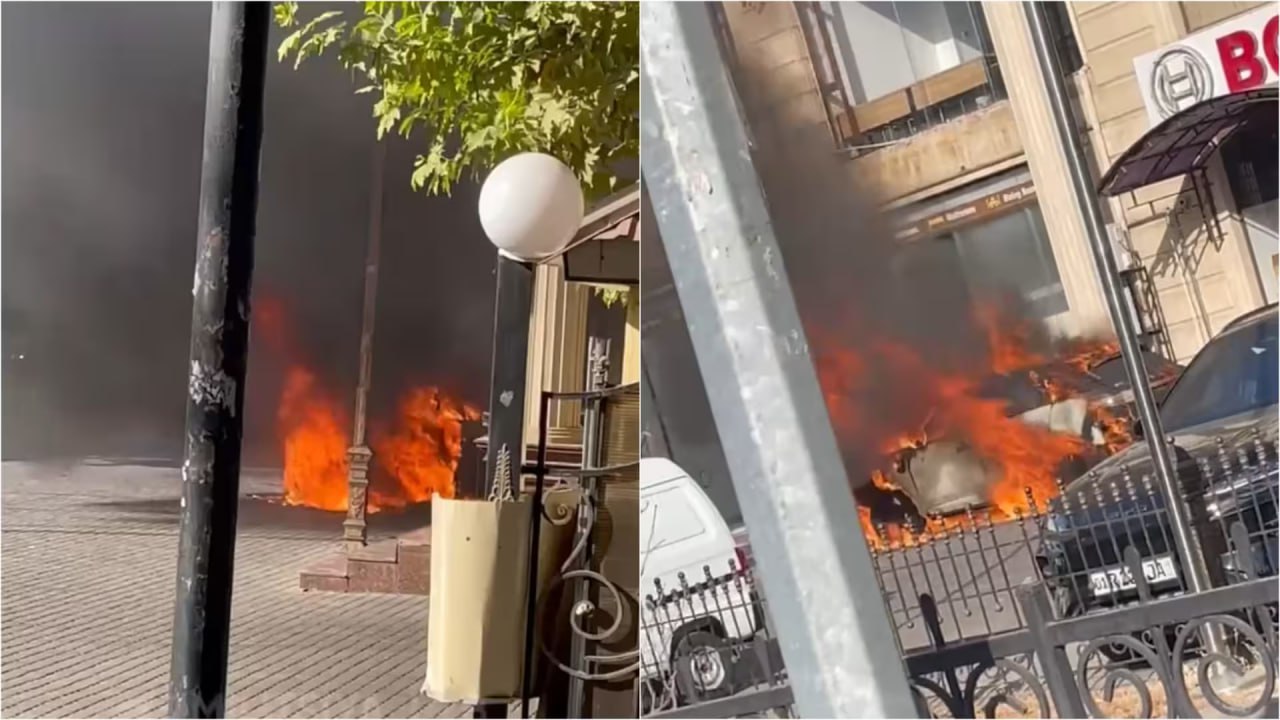 В Ташкенте загорелся электромобиль стоящий на зарядке видео Инцидент произошел в Чиланзарском районе столицы uznews uz ru news 103024 uznews