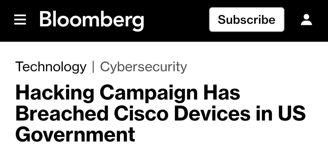Хакеры взломали устройства Cisco которыми пользуются в правительстве США Bloomberg Агентство по кибербезопасности и инфраструктуре США обязало всех гражданских госслужащих выявить затронутые кибератакой устройства собрать необходимые данные и оценить любые угрозы Caucasian bureau