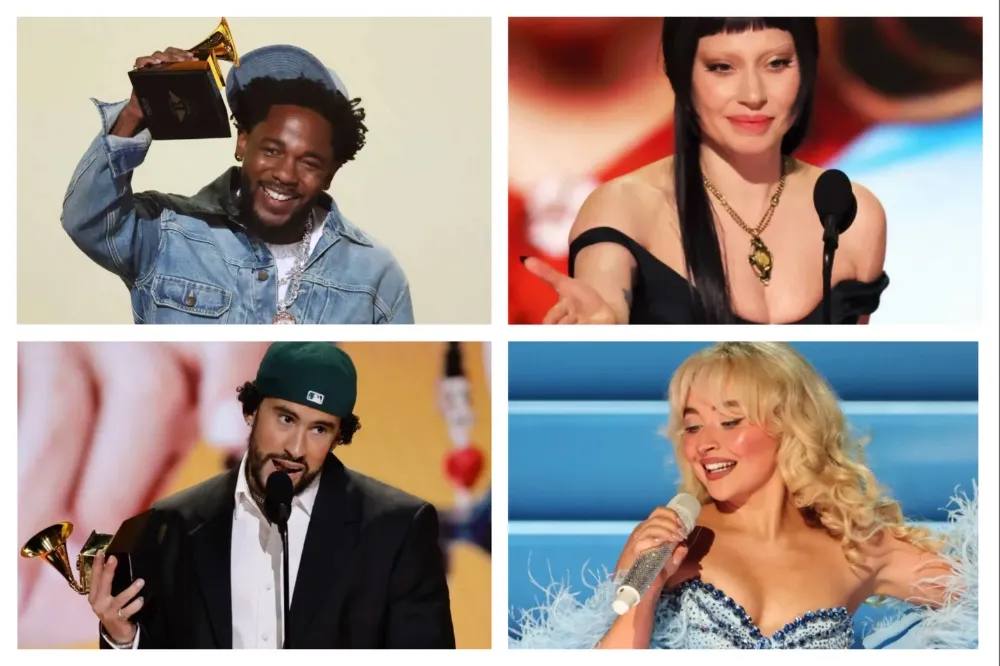 Грэмми объявила номинанто к 68 ой церемонии Больше всех номинаций 9 у Кендрика Ламара Леди Гага номинируется в семи категориях у Bad Bunny Сабрины Карпентер и Сербана Генеа по шесть номинаций у Doechii Clipse и Tyler the Creator по пять номинаций В категории Запись года представлены песни Abracadabra Леди Гаги luther Кендрика Ламара и SZA The Subway Чаппел Рон APT Rosé и Бруно Марса DtMF Bad Bunny Manchild Сабрины Карпентер Anxiety Doechii Wildflower Билли Айлиш За победу в номинации Альбом года поборются Bad Bunny Джастин Бибер Сабрина Карпентер Леди Гага Кендрик Ламар Леон Томас Clipse и Tyler the Creator В номинации Лучш ая нов ая артист ка представлены Эддисон Рей Оливия Дин Lola Young Леон Томас Sombr Алекс Уорран Katseye и The Marías Церемония награждения пройдет 1 февраля 2026 года