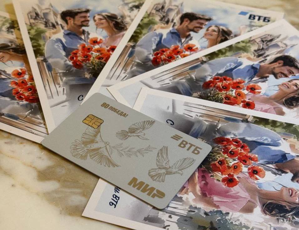 ВТБ выпускает лимитированные карты к 9 Мая К 80-летию Победы ВТБ представил специальную серию дебетовых карт. Всего будет выпущено полмиллиона экземпляров. Как получить? — На сайте ВТБ — В любом отделении банка Преимущества: Бесплатный выпуск и обслуживание Платежи и переводы без комиссий Снятие наличных в 21 000 банкоматов по России Предложения по вкладам и накопительным счетам «ВТБ активно участвует в масштабном праздновании 80-летия Победы в Великой Отечественной войне, запланировав более 80 инициатив и проектов по всей России. Мы поддерживаем проекты учреждений культуры и мероприятия в регионах, начинаем брендирование офисной сети, а также выпускаем лимитированные банковские карты с уникальным дизайном», — отметил зампред правления банка Георгий Горшков. Генеральная лицензия Банка России № 1000 Реклама. Заказчик: БАНК ВТБ ПАО , ИНН 7702070139