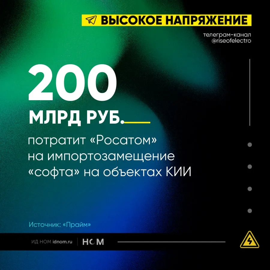 Росатом 200 млрд на софт для КИИ   Росатом потратит 200 млрд руб чтобы к 2029 г заместить иностранное программное обеспечение на объектах критической информационной инфраструктуры заявил гендиректор госкорпорации Алексей Лихачёв Целимся в 2029 году на полное импортозамещение 200 миллиардов рублей наши инвестиции   Как отмечал ранее Лихачёв в атомной отрасли уровень импортозамещения по ключевым классам ПО достигает 92 С 2016 г специалисты Росатома внесли в Единый реестр российских программ свыше 550 решений своей разработки в том числе инструменты позволяющие автоматизировать управление предприятием и прогнозировать состояние оборудования   Высокое напряжение в Telegram в MAX