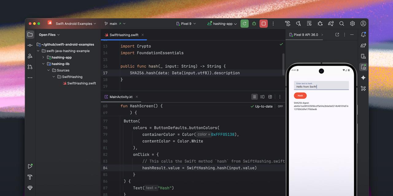 Просто праздник для разработчиков Apple разрешила писать приложения для Android на Swift После анонса рабочей группы по Android в начале этого года компания Apple выпустила предварительный релиз Swift SDK для Android Это достижение результат многомесячных усилий рабочей группы Android основанных на многолетнем опыте сообщества С помощью SDK разработчики могут начать разрабатывать приложения для Android на Swift открывая новые возможности для кроссплатформенной разработки и ускоряя инновации в мобильной экосистеме отметил разработчик Джоаннис Орландос Наряду с релизом на сайте Swift также появилось руководство для начинающих с подробным обзором и пошаговыми инструкциями по зависимостям пакетам и комплектам необходимым для начала работы На GitHub также доступны несколько примеров проектов а также вспомогательные материалы для разработчиков желающих интегрировать код Swift в существующие проекты Android изучить совместимость с Java через проект swift java и многое другое В заключение группа заявляет что готовит документ в котором будут подробно описаны следующие этапы проекта и просит разработчиков делиться своим опытом идеями инструментами и приложениями на форумах Swift Swift SDK для Android доступен сегодня в комплекте с установщиком для Windows или для загрузки отдельно для использования в Linux или macOS iguides