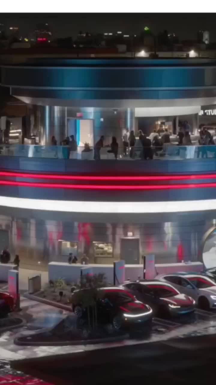 Открытие Tesla Diner в Лос Анджелесе: крупнейшая зарядная станция и ресторан в одном