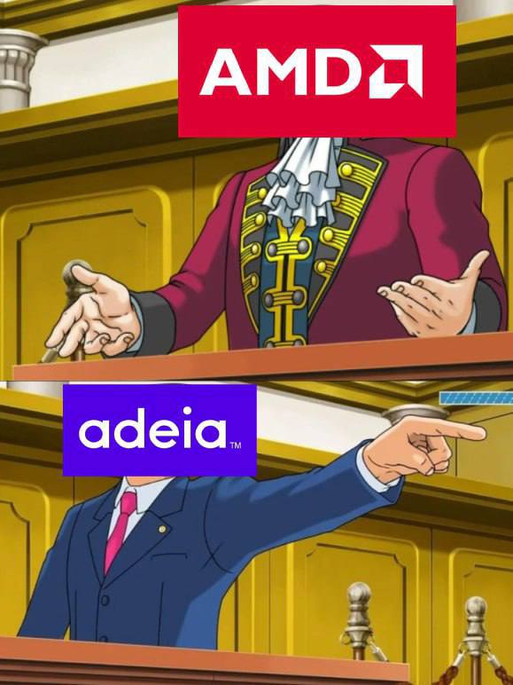 AMD снова в суде из за патентов Компания Adeia подала в суд на AMD обвиняя её в незаконном использовании технологии гибридного бондинга при производстве Ryzen X3D Эта разработка соединяет кристаллы без припоя улучшая плотность и энергоэффективность Adeia утверждает что AMD проигнорировала предложения о сотрудничестве У Adeia более 13 тысяч патентов и в индустрии её часто считают патентным троллем она уже судилась с Disney и X Twitter Epic Games Store