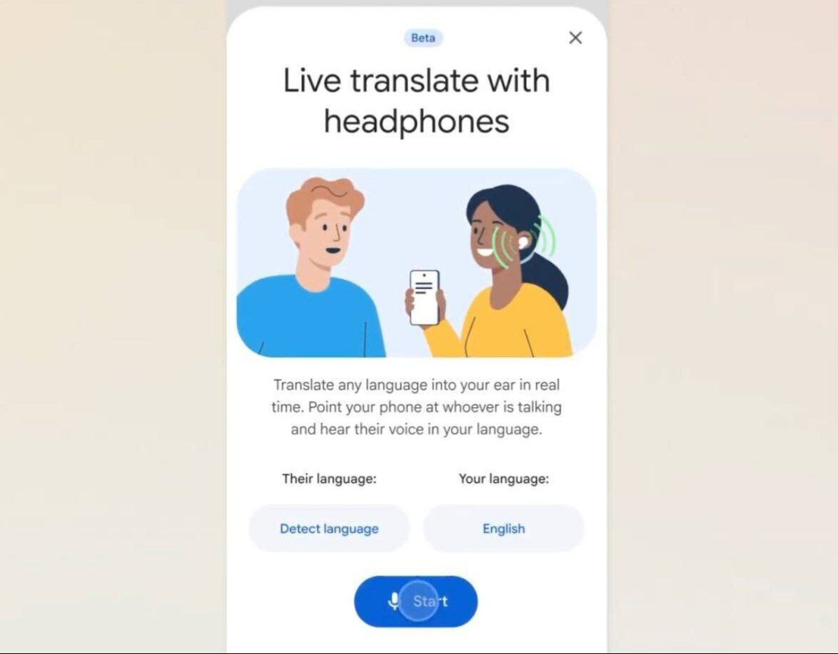 Google Переводчик запускает функцию перевода речи в реальном времени которая совместима с любыми беспроводными наушниками аналогичная у Apple только в трёх моделях AirPods Фишка работает на базе нейросети Gemini поддерживает более 70 языков в т ч русский и умеет сохранять интонации собеседников Сейчас её тестят на Android в США Индии и Мексике а глобальный релиз и поддержку iOS обещают в 2026