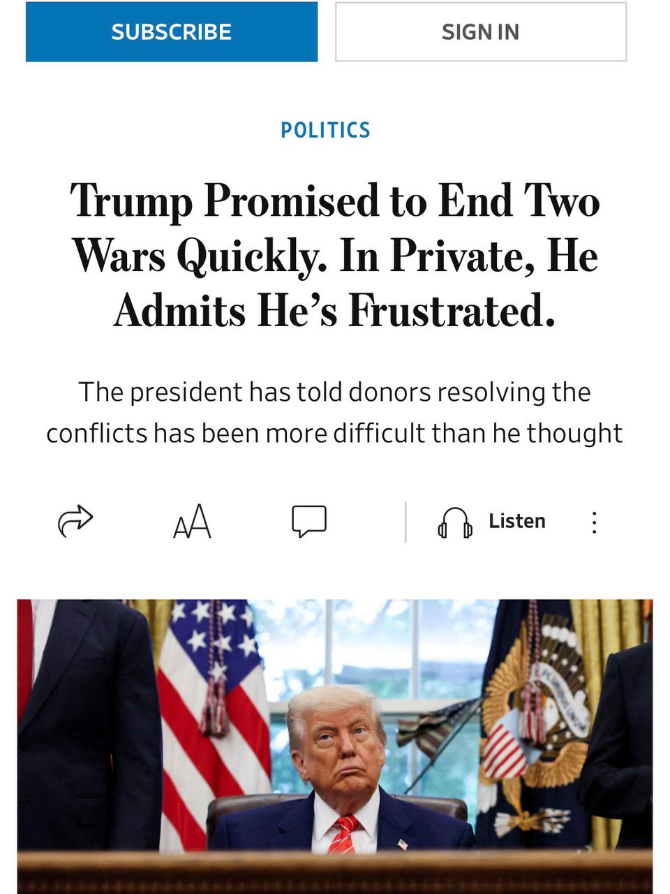 Трамп не спит из-за конфликта на Украине, пишет The Wall Street Journal. Американский президент пожаловался на бессонницу во время публичного мероприятия и сказал, мол, он разочарован. Во время своей предвыборной кампании Трамп обещал, что остановит боевые действия на Украине за 24 часа. Но потом уточнил — это было была. Сарказм такой.