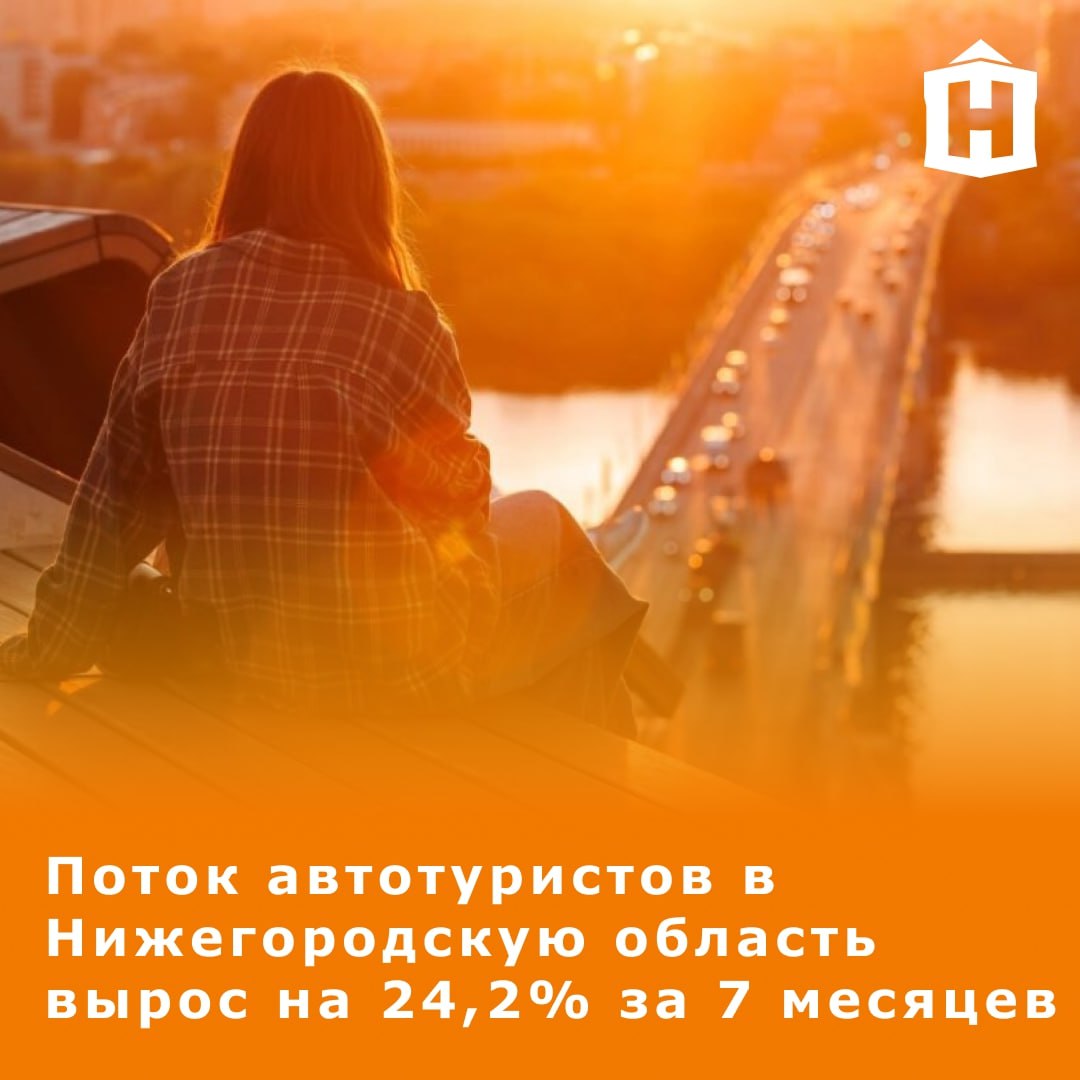 В Нижегородскую область стало приезжать больше автотуристов — их количество увеличилось на 24,2% в январе-июле этого года по сравнению с показателями прошлого.  Чаще всего в регион приезжают гости из Москвы, Московской, Владимирской, Ивановской областей, Санкт-Петербурга, Чувашии, Татарстана и Мордовии.  Самые популярные локации у туристов — кластер «Арзамас-Дивеево-Саров», Нижний Новгород, Большое Болдино, Выкса и другие города Нижегородской области.  Фото: правительство Нижегородской области    Что еще случилось в Нижнем?