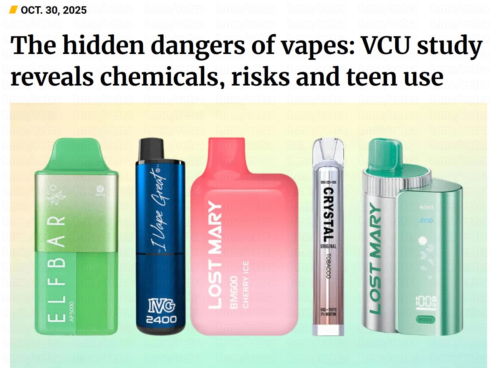 В вейпах обнаружили следы кала и опасных бактерий Лаборатория судебной токсикологии Вирджинии проанализировала примерно 1300 вейпов чтобы понять что реально в них содержится Что нашли в содержимом 83 образцов содержали никотин 14 каннабиноиды Часто заявленные 5 никотина по факту были 1 4 то есть неверная маркировка В 4 никотиновых вейпов обнаружен этанол алкоголь В ряде устройств выявлены бактерии дрожжи и колиформы показатель фекального загрязнения В некоторых образцах вредных веществ настолько много что это уже может сильно навредить организму Подпишись на Москвик