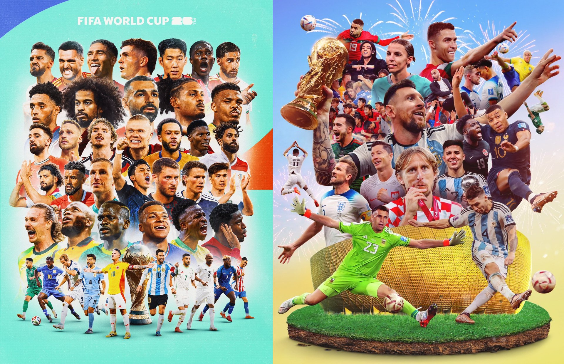 ФИФА удалила официальный постер ЧМ 2026 из за гнева фанатов Роналду болельщики устроили ад в комментариях ведь вместо Криштиану там был Бруну Фернандеш Позже появилась обновленная версия с португальцем но теперь Лео Месси держит на ней Кубок мира