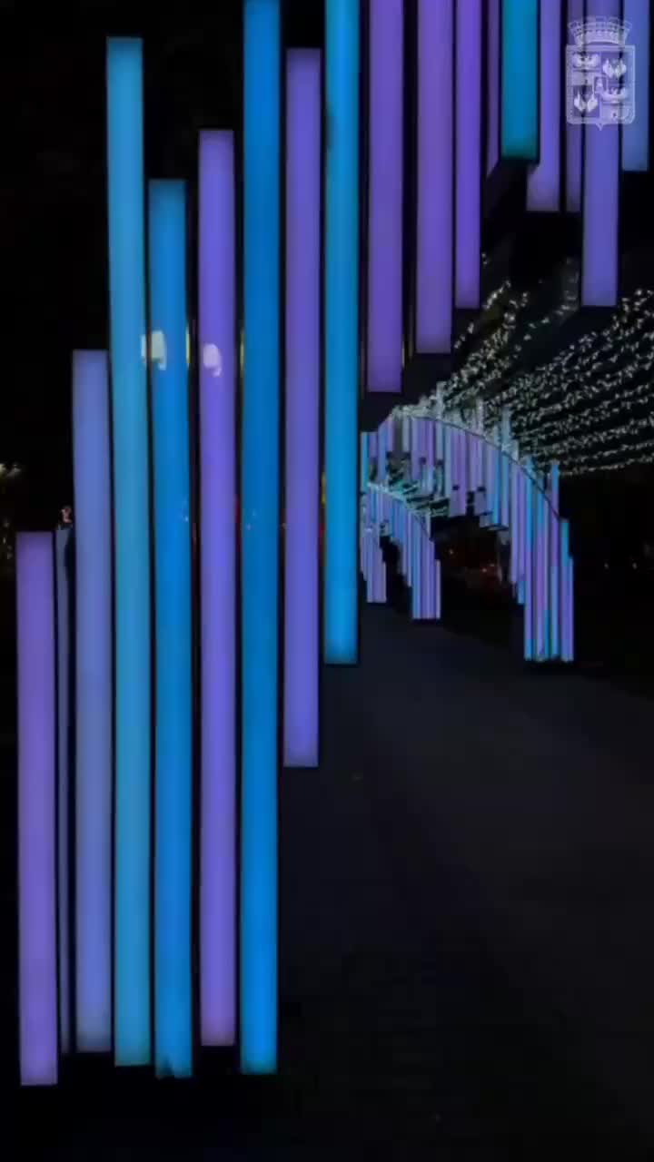 В Краснодаре стартовал тестовый запуск новогодней иллюминации на улице Красной