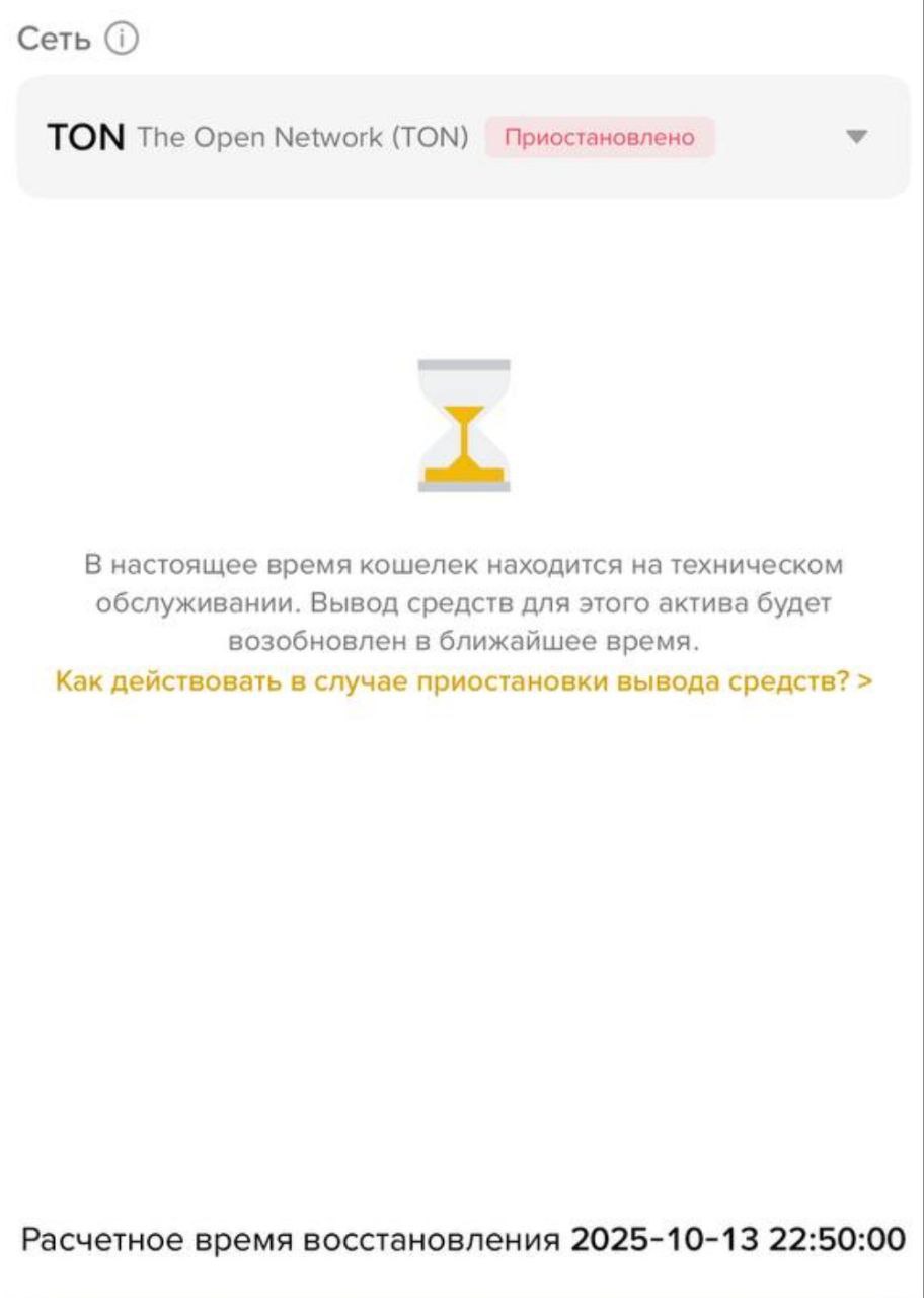 Временно приостановлены операции с TON на Binance OKX и ByBit Сети проходят плановое обновление что временно ограничивает возможность депозитов и выводов токенов investing investing