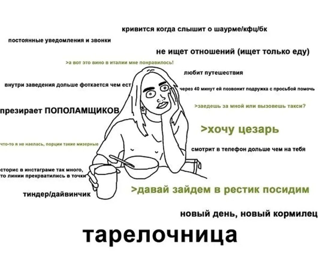 В топовые московские рестораны начнут бесплатно кормить и пускать моделей-тарелочниц — это называется beauty pass.   Приложение делает некий бизнесмен, который в теме. В каналах пишут, что это международная практика: так уже давно делают в Дубае, Милане и т.д..   Если тарелочница проходит фейс-контроль  худоба, правильные черты лица, ухоженность , то сможет бесплатно есть любые блюда. А ресторан получает пиар в инстаграмах.