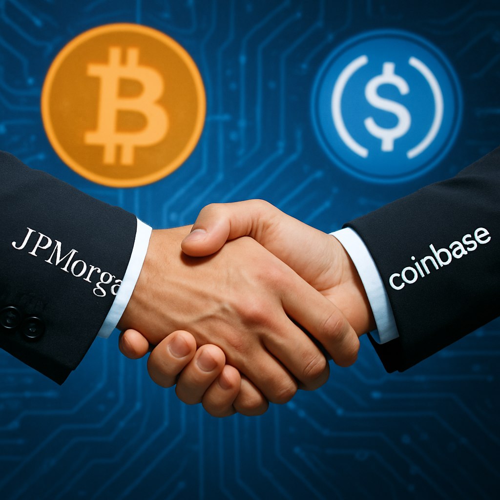 JPMorgan и Coinbase объединили усилия для внедрения покупок криптовалюты.   Теперь клиенты банка JPMorgan смогут приобретать криптовалюту, получать вознаграждения в стейблкоинах и пользоваться прямой интеграцией с банком.    SQUAD