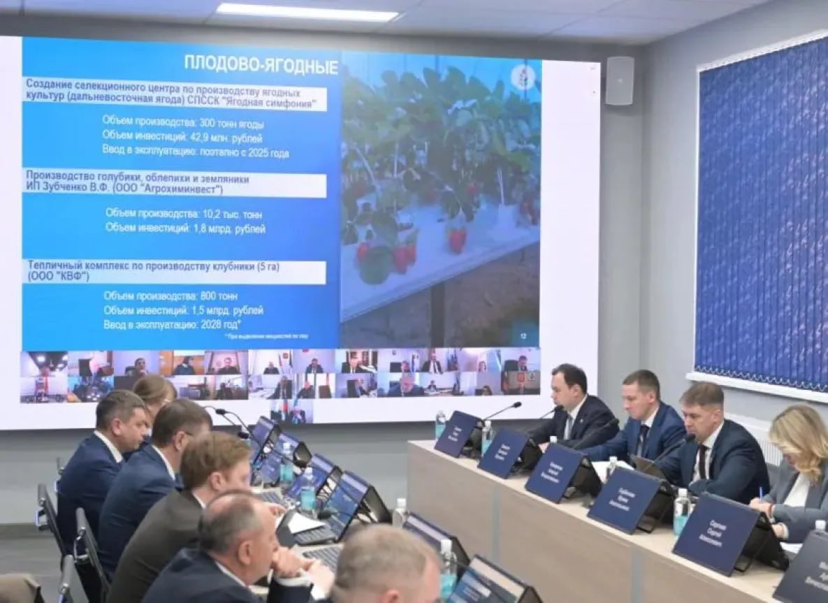 Производство молока и мяса в разы намерены увеличить в Хабаровском крае Развитие агропромышленного сектора и обеспечение продовольственной безопасности обсудили в краевом правительстве на стратегической сессии Это новый формат работы Внедрили его по поручению губернатора Дмитрия Демешина который подчеркнул важность наличия обратной связи от представителей реального сектора экономики и экспертного сообщества В отличие от заседаний стратегические сессии позволят более детально погрузиться в обсуждение и дальнейшее развитие какого либо направления в том числе за счет привлечения отраслевых экспертов Так на первой сессии участие приняли аналитики инвесторы руководители действующих агропромышленных предприятий эксперты из научно исследовательских учреждений Открывая встречу глава региона обратил внимание на то что сельхозкомплекс края обеспечивает всего 1 5 от валового регионального продукта а самообеспеченность по некоторым ключевым видам продукции является низкой например по молоку и мясу менее 10 по овощам 32 7 Губернатор подчеркнул о важности развития этих направлений и даже несмотря на то что регион находится в зоне рискованного земледелия в ряде районов вполне возможно заниматься сельским хозяйством Во время стратегической сессии были также обозначены векторы развития Так к 2030 году необходимо увеличить объемы производства продукции АПК на 25 задействовать более 70 тысяч га посевных площадей а животноводстве к этому же году планируется увеличить производство молока в два раза мяса в пять раз мяса полностью обеспечив регион мясом птицы Достичь этого позволит модернизация существующих хозяйств и реализация крупных инвестпроектов Также приоритетными являются высокотехнологичное овощеводство закрытого грунта создание крупных промышленных теплиц выращивание плодово ягодных культур в промышленных масштабах развитие сети овощехранилищ todaykhv