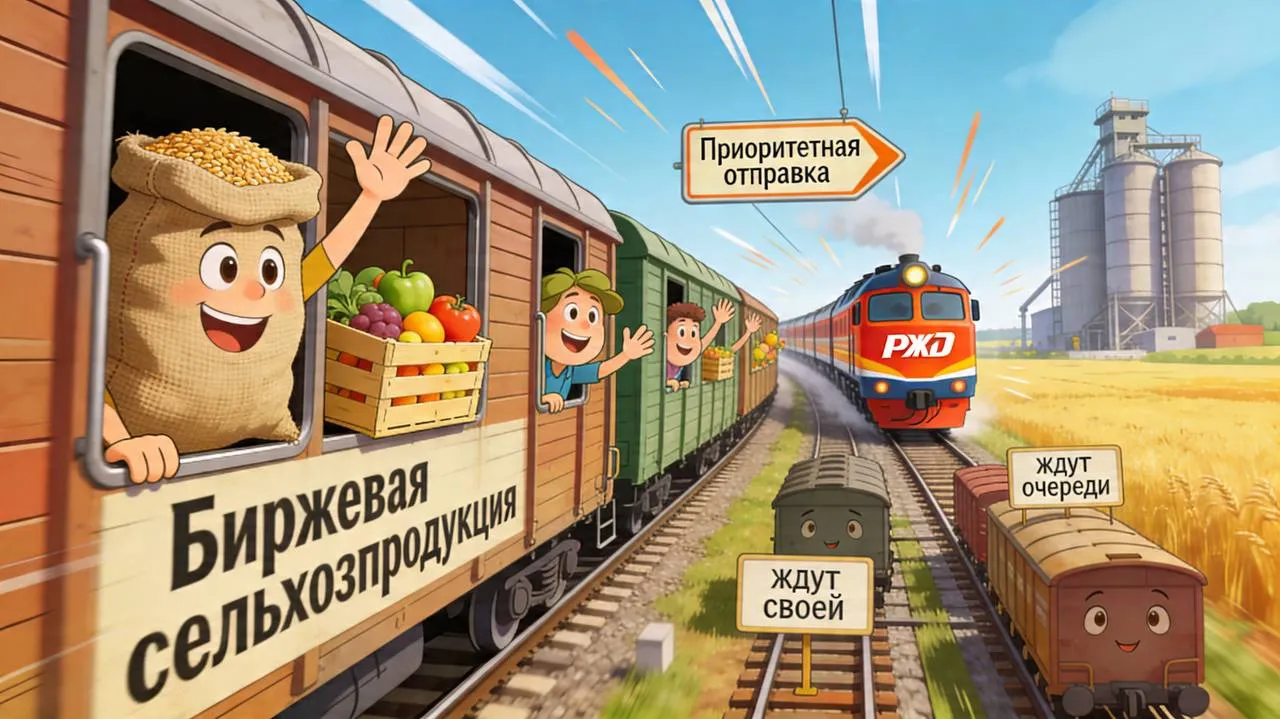 Биржевая сельхозпродукция получила приоритетную отправку по сети РЖД ОАО РЖД Министерство сельского хозяйства России АО Национальная товарная биржа и ООО Цифровая логистика подписали четырехстороннее соглашение о приоритизации железнодорожных перевозок продукции АПК реализованной на организованных торгах Минсельхоз и РЖД перевели взаимодействие по поставкам биржевой сельхозпродукц ии в цифровой формат Ключевым инструментом соглашения становится электронная торговая площадка Грузовые перевозки ЭТП ГП После совершения сделки на бирже данные о покупке автоматически передаются на платформу и заявка на отправку груза получает приоритет в соответствии с действующими правилами недискриминационного доступа к инфраструктуре железнодорожного транспорта Новый автоматизированный механизм обеспечит быструю подачу вагонов и прозрачную логистику на единой платформе Система стимулирует переход к организованным торгам помогает формировать рыночные ценовые индикаторы и укрепляет экспортный потенциал АПК России Подписывайтесь в МАХ