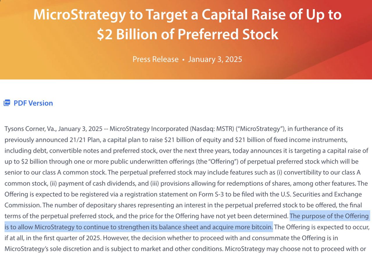 MicroStrategy привлечет еще до $2 млрд, чтобы купить больше BTC.   Bitpapa  /   #BTC