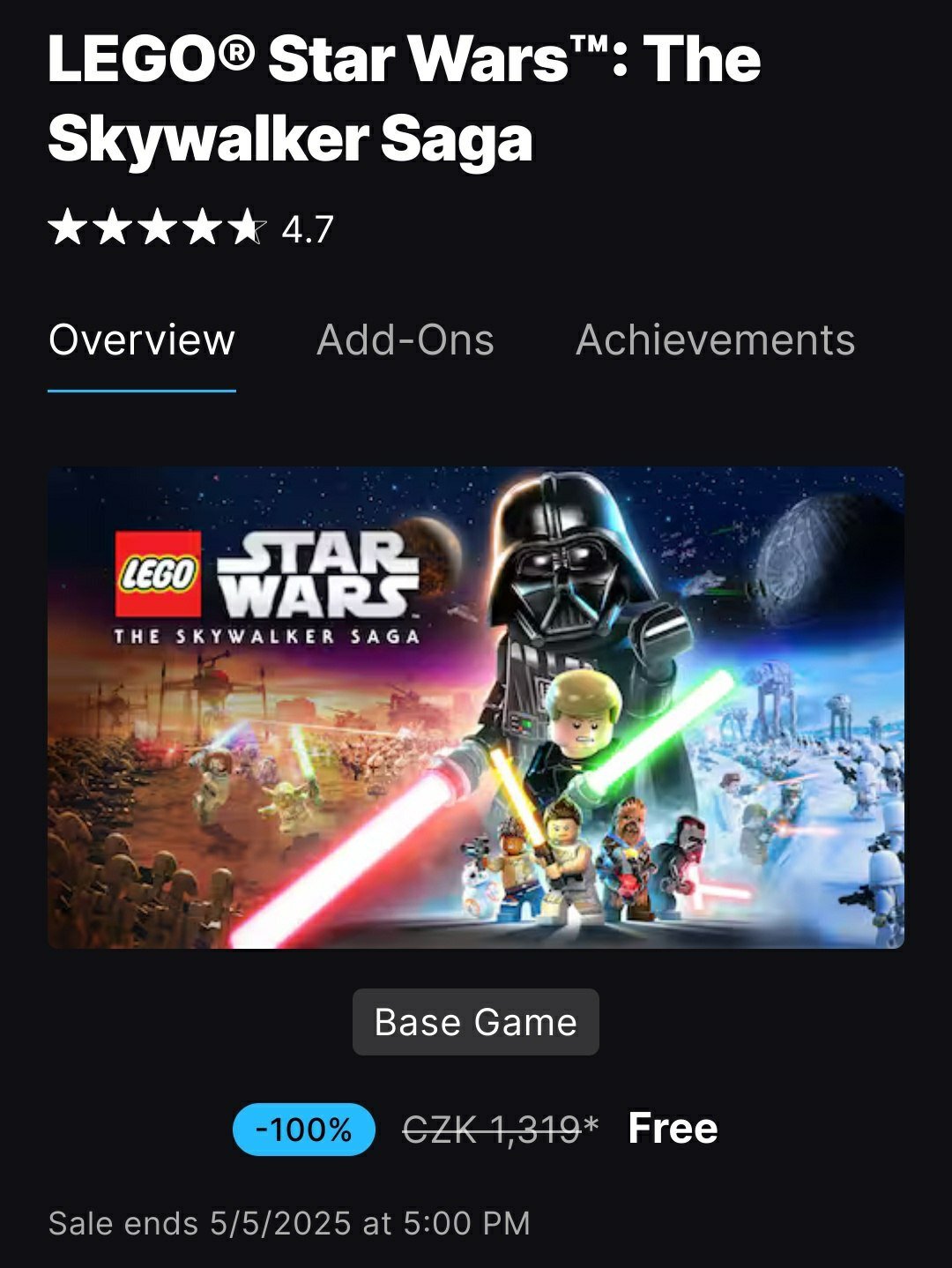 LEGO Star Wars: The Skywalker Saga бесплатно раздают в Epic Games. На страничке в Steam у игры очень положительные отзывы. Также имеется русский язык. Акция продлится всего сутки, так что забираем скорее — здесь. Техно