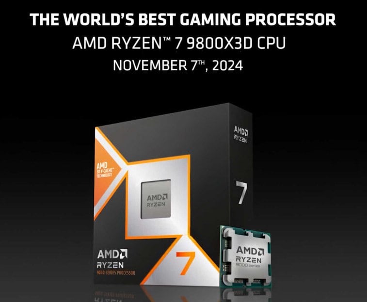 AMD официально представила новый игровой процессор Ryzen 7 9800X3D!   Он на 20 % быстрее Core Ultra 285K в играх, а стоимость всего $479.