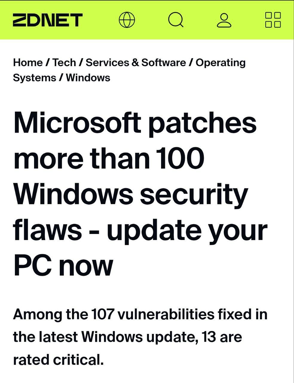 Срочно обновляем Windows — Microsoft выпустила обнову, в которой закрыла сразу 107 уязвимостей в системе. 13 из них критические — с их помощью хакеры могли запустить код на устройстве удалённо. Обновляемся и предупреждаем близких.