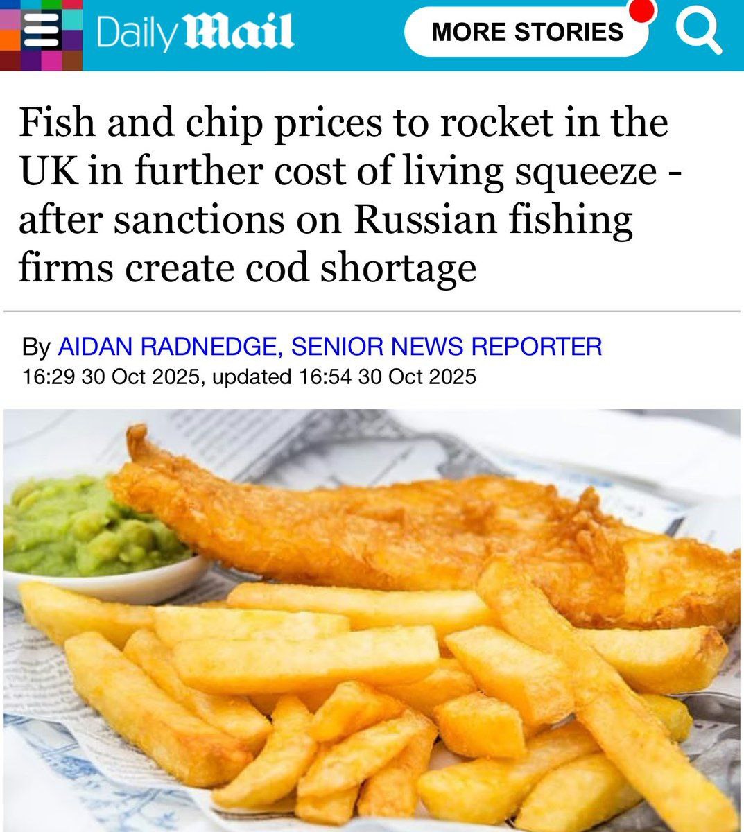 Британия ввела санкции против российских рыболовецких фирм и в стране выросли цены на рыбу При этом импорт рыбы из России растет banksta