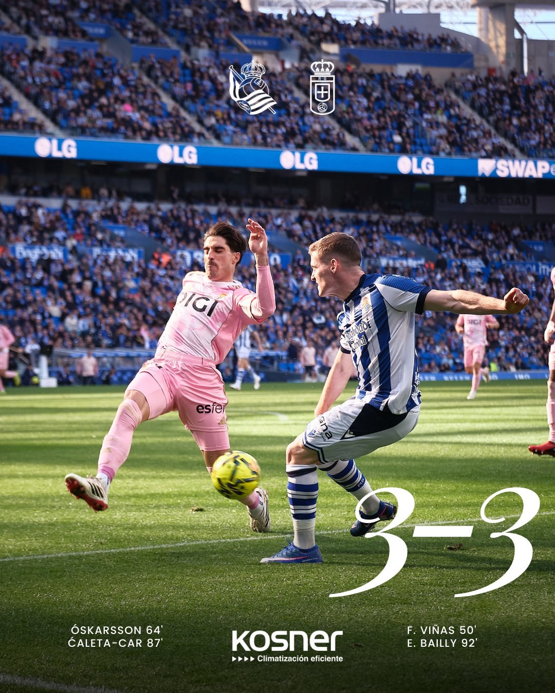 Реал Сосьедад устроил настоящую перестрелку с Реалом Овьедо Арсен Захарян появился на поле на 77 й минуте но не отметился результативными действиями