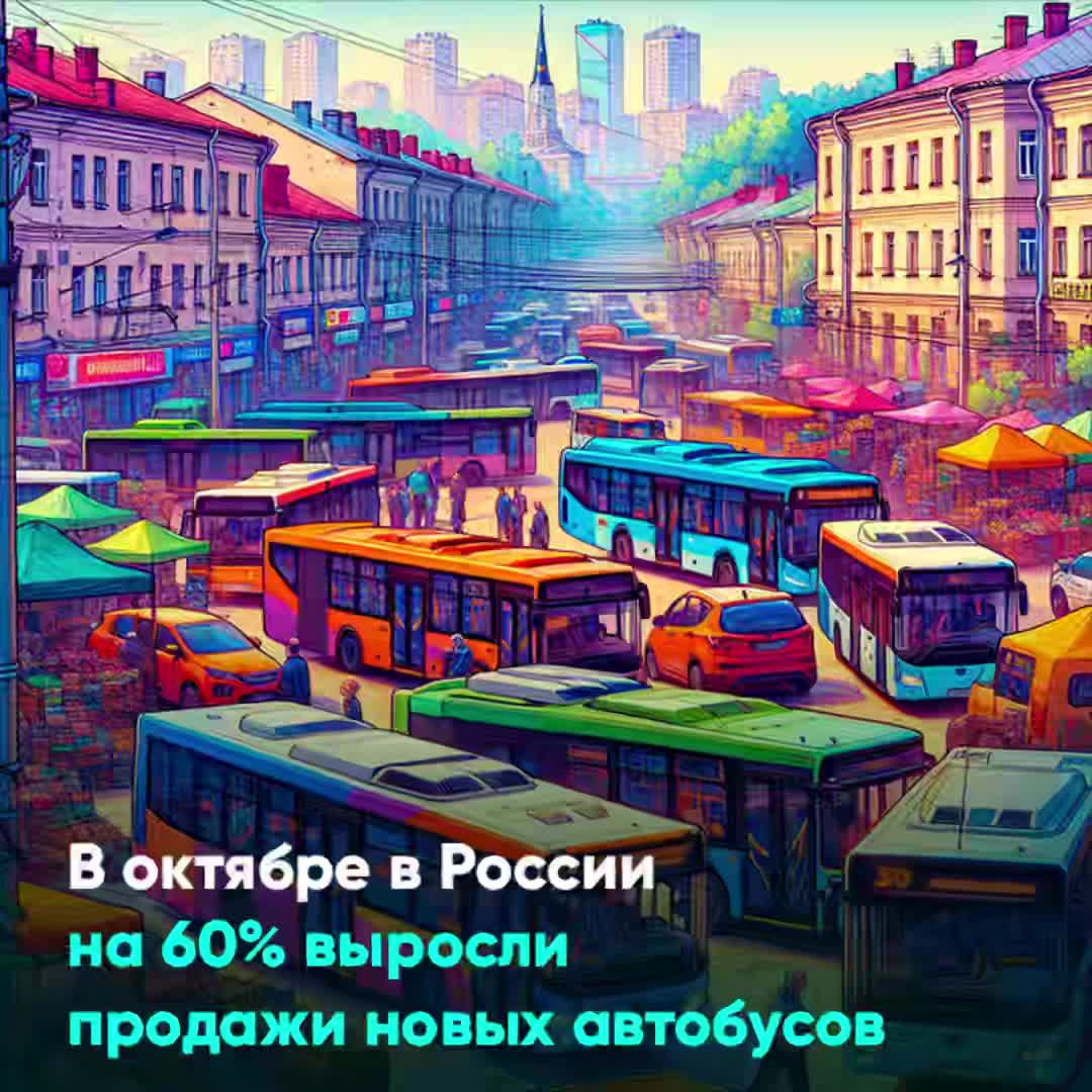 Рост продаж автобусов в России: увеличение на 60% в октябре и 16% за полгода