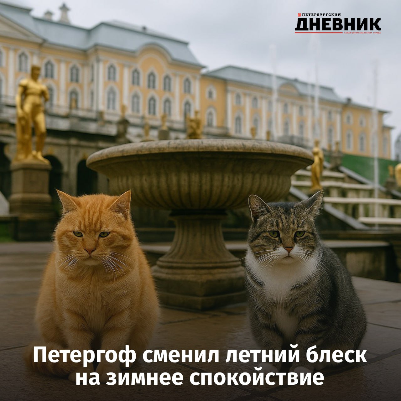 В Петергофе завершился сезон фонтанов С 5 ноября музей заповедник переходит на зимний режим работы Фонтаны замолкли до весны а парки теперь открыты для свободного посещения Фото DALL E Подписаться на Петербургский Дневник в МАХ
