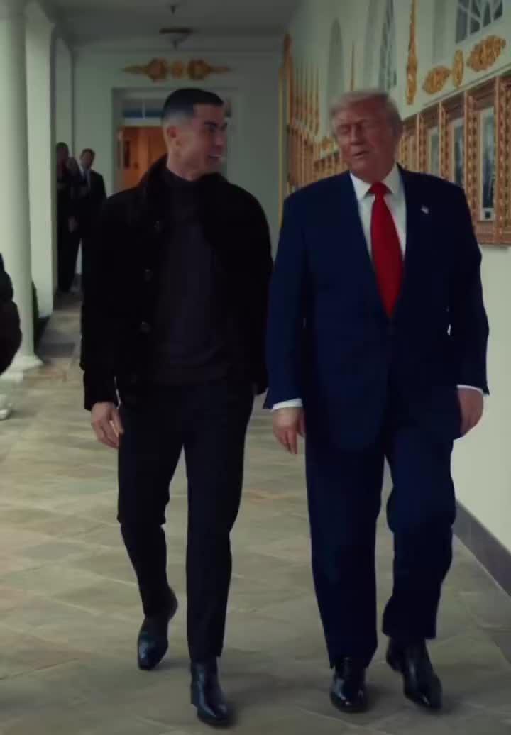 Трамп демонстрирует портрет Байдена наследному принцу Саудовской Аравии и Роналду в Белом доме