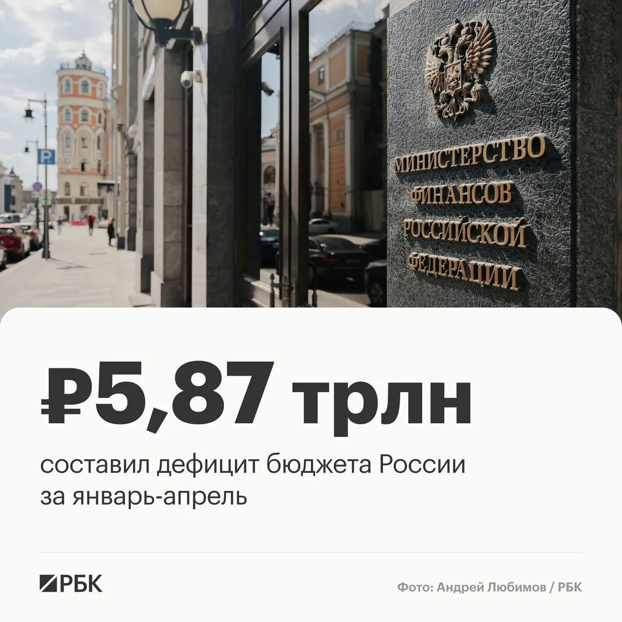 Дефицит федерального бюджета России в январе апреле 2026 года составил 5 87 трлн руб или 2 5 ВВП Это на 2 946 трлн руб выше аналогичного периода прошлого года сообщила пресс служба Минфина Высокие значения размера дефицита в начале года главным образом обусловлены опережающим финансированием расходов сказано в сообщении По предварительной оценке объем доходов федерального бюджета в январе апреле 2026 года составил 11 7 трлн руб что на 4 5 ниже объема поступления доходов в соответствующем периоде 2025 года Объем бюджетных расходов по итогам января апреля составил 17 5 трлн руб что выше показателей предыдущего года на 15 7 год к году  Канал РБК в Максе  Приложение РБК для iOS и Android