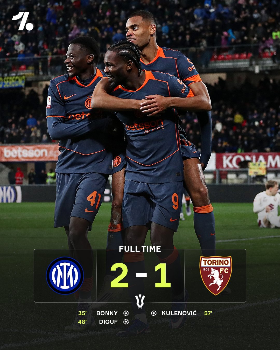 Интер вышел в полуфинал Кубка Италии благодаря победе над Торино