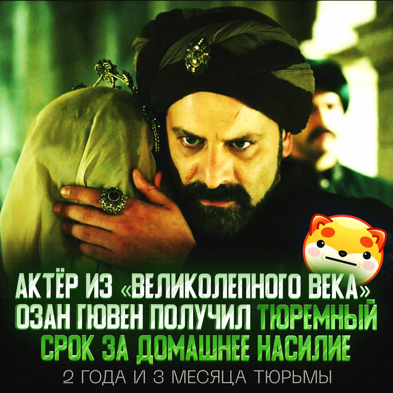 Турецкий актёр из сериала «Великолепный век» Озан Гювен сел в тюрьму за домашнее н силие Озан не признал вину и заявил в суде, что это девушка первая напала на него — его приговорили к 2 годам и 3 месяцам тюрьмы. — будешь знать, как девочек обижать! — почему-то я ему верю Рифмы и Морген