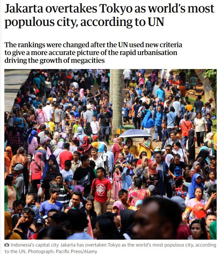 Джакарта обогнала Токио и стала самым густонаселённым городом в мире В столице Индонезии проживает 42 миллиона человек Это исследование ООН За Джакартой следует столица Бангладеш Дакка 37 миллионов человек А Токио с населением 33 миллиона человек только на третьем месте Наш канал в MAX