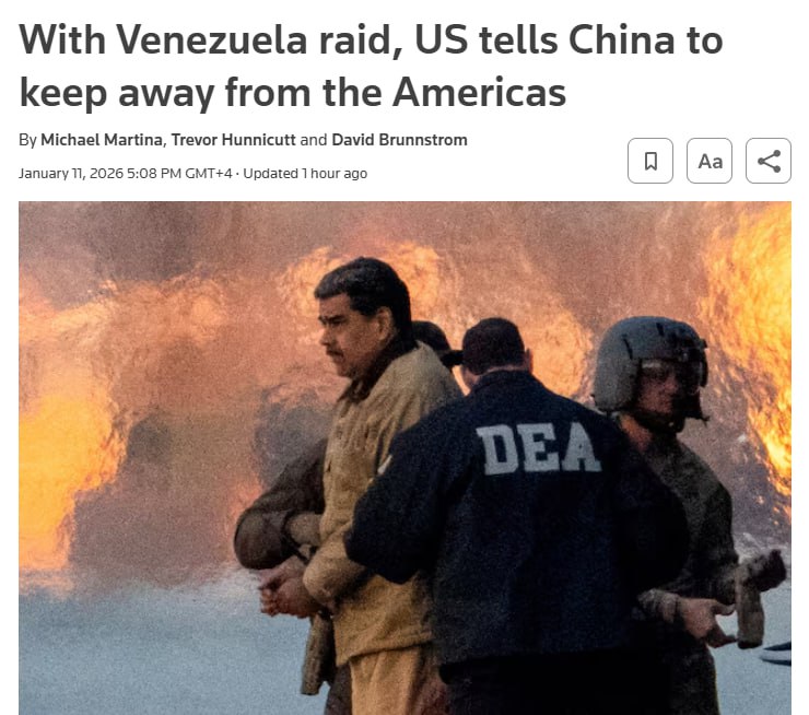 Одна из задач американских действий в Венесуэле заключалась в том чтобы передать послание Китаю оставайтесь подальше от Америки сообщает Reuters Как отметил один из высокопоставленных сотрудников США период когда Пекин финансировал Венесуэлу и инвестировал в страну в обмен на нефть по низким ценам завершился Эксперты с которыми поговорили корреспонденты Reuters полагают что укрепление позиций Мадуро подтвердило ограниченные способности Китая влиять на происходящее в западном полушарии