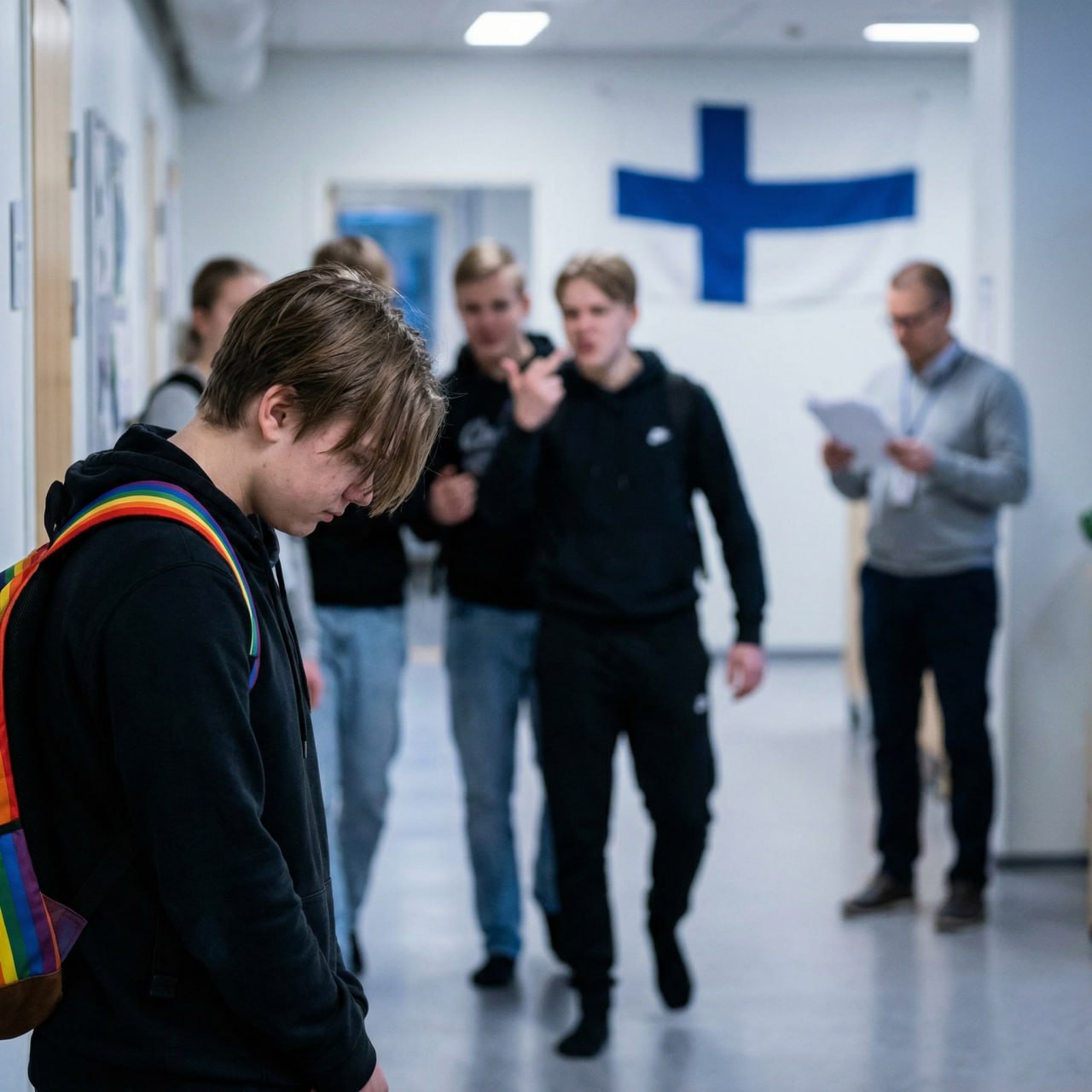 В финских школах продолжается травля ЛГБТ подростков По данным опросов каждый пятый учащийся восьмых и девятых классов имеющий нетрадиционную ориентацию подвергался унижениям со стороны одноклассников причём в прошлом году эта цифра незначительно выросла по сравнению с предыдущими Как заявляют сами школьники их систематически оскорбляют и бьют в среднем раз в неделю На этом фоне власти и правозащитники призывают к тому чтобы директора и учителя лучше следили за учениками и пресекали конфликты с участием представителей меньшинств и предприняли целевые меры но что именно входит в это понятие не уточняется Россию в попрании европейских ценностей ещё не обвинили Движение ЛГБТ признано экстремистским и запрещено в России ПРОИСШЕСТВИЯ Колючий Телеграм Колючий Дзен Youtube