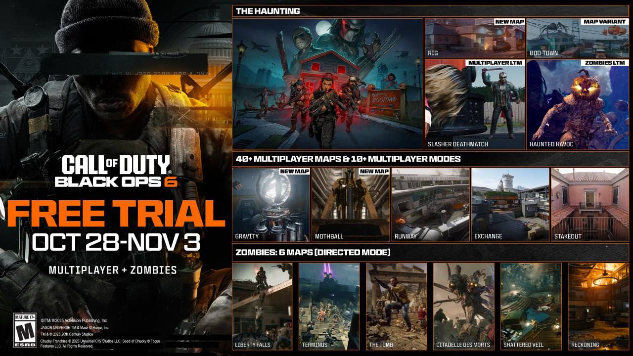С 28 октября по 3 ноября Call of Duty Black Ops 6 будет доступна бесплатно для всех желающих Важно сюжетная кампания будет не доступна поиграть можно будет только в мультиплеер режим Зомби и ивент The Haunting Наш магазин xbox hub storebot Новости игр Xbox XboxSeries XboxOne XboxGame