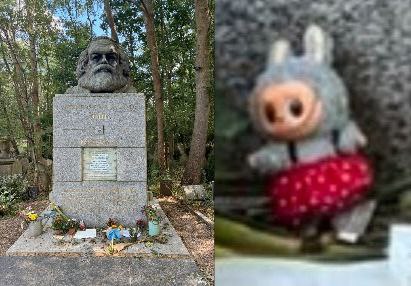 На могиле Карла Маркса появилась игрушка Лабубу как символ капитализма.