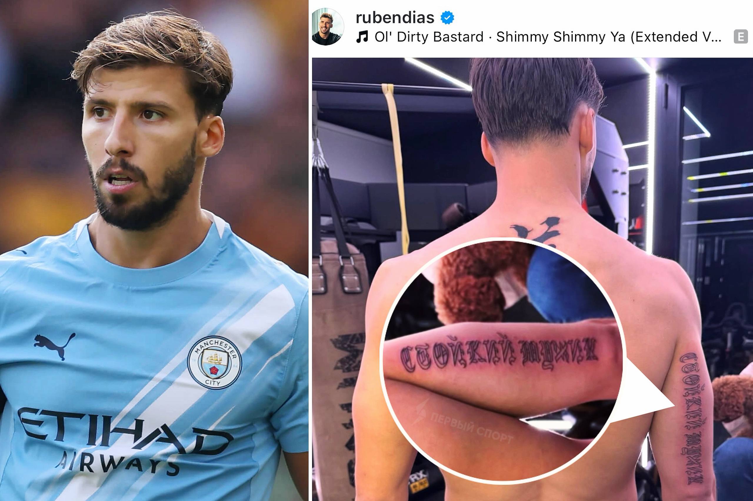 Рубен Диаш из Ман Сити сделал тату на русском с надписью Стойкий мужик защитник сборной Португалии сам показал в соцсетях фото нового тату Фраза Стойкий мужик набита в готическом стиле на правой руке Диаша эта татуировка стала одной из первых на теле 28 летнего футболиста Диаш один из самых дорогих защитников мира и вице капитан Сити Transfermarkt оценивает стоимость Рубена в 60 млн евро