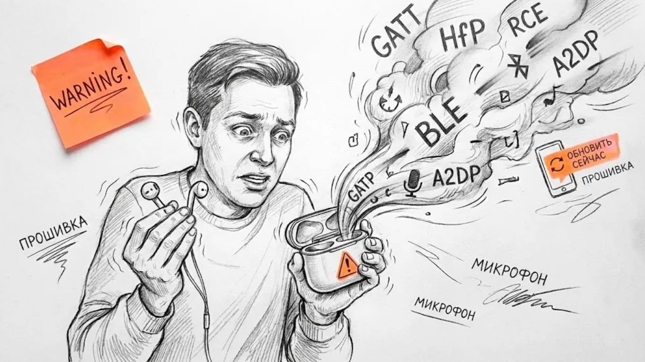 Ваш смартфон могут взломать через НАУШНИКИ Очередная фобия в копилку исследователи раскопали серьезную уязвимость в популярных беспроводных гарнитурах Под удар попали все девайсы на чипах Airoha а это флагманы от Sony Bose Marshall Jabra итд   Схема взлома Разрабы просто забыли закрыть протокол отладки RACE Это позволяет любому мамкиному хацкеру поблизости подключиться к вашим ушам без всякой аутентификации Хацкер вытягивает из памяти наушников ключи шифрования Link Key клонирует их и цепляется к вашему смартфону как доверенное устройство Итог полный доступ к контактам звонкам и голосовому ассистенту   Патчи выкатили еще не всем так что проверяйте свои гаджеты на вшивость через специальный софт Старые добрые проводные наушники которые вечно путаются в кармане снова актуальны overlamer1