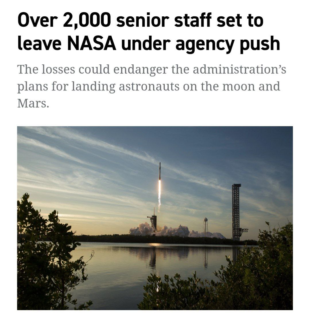 Белый дом сократит финансирование NASA на 25% и уволит более 5000 сотрудников. Почти половина может уйти в ближайшее время. Агентству придётся работать с минимальным бюджетом и штатом с начала 1960-х годов.