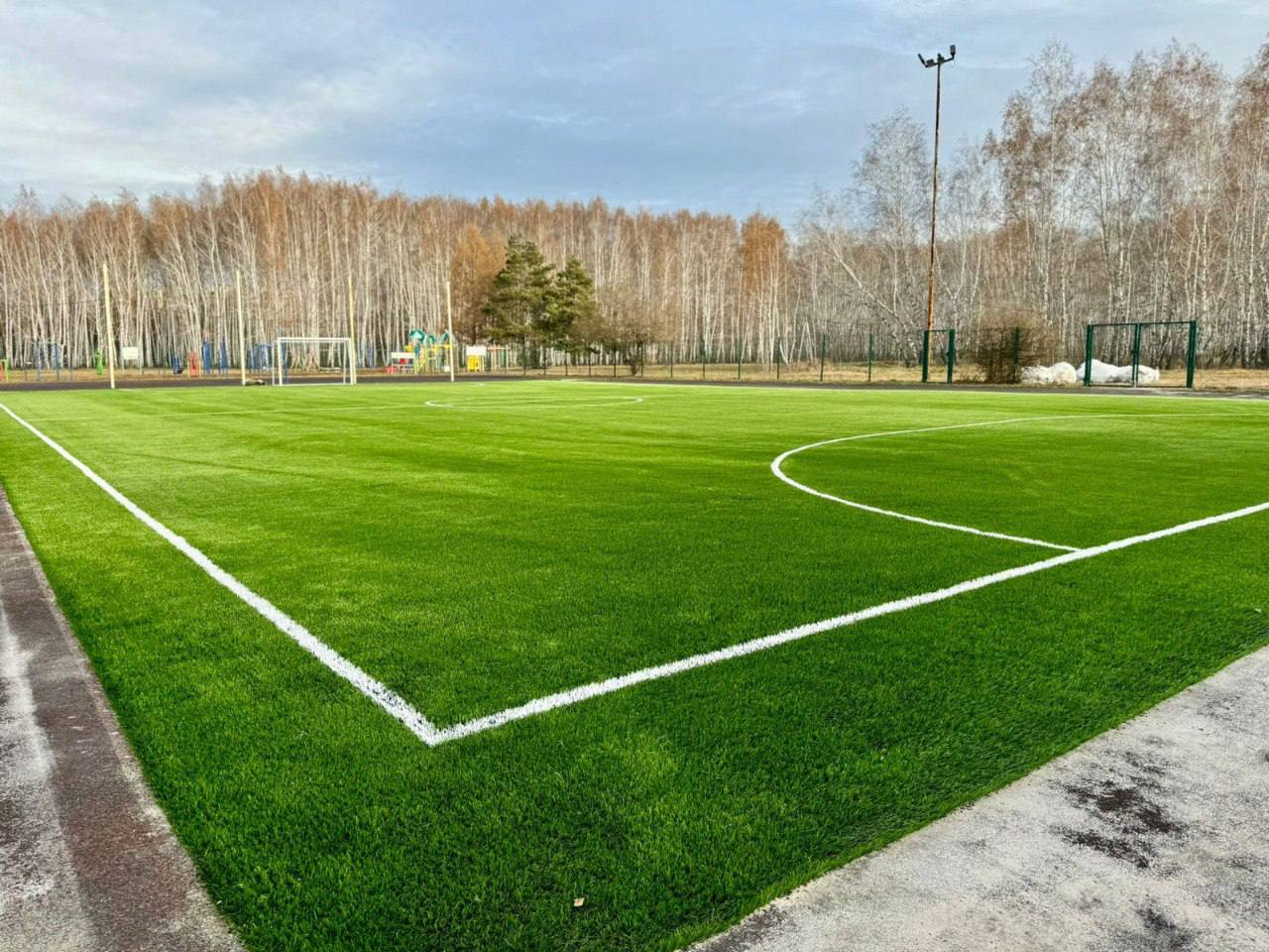 В парке 300 летия Омска на многофункциональной спортивной площадке проведена полная замена футбольного поля Новое покрытие соответствует всем современным стандартам что обеспечивает комфортные условия для игры как профессионалов так и любителей футбола Кроме того в этом году в парке были установлены дополнительные осветительные опоры с новыми светильниками а также смонтирована система видеонаблюдения Эти улучшения значительно повысили уровень безопасности и удобства для посетителей парка в вечернее время создавая более комфортную атмосферу для занятий спортом и отдыха на свежем воздухе Как вам Подписаться Прислать новость