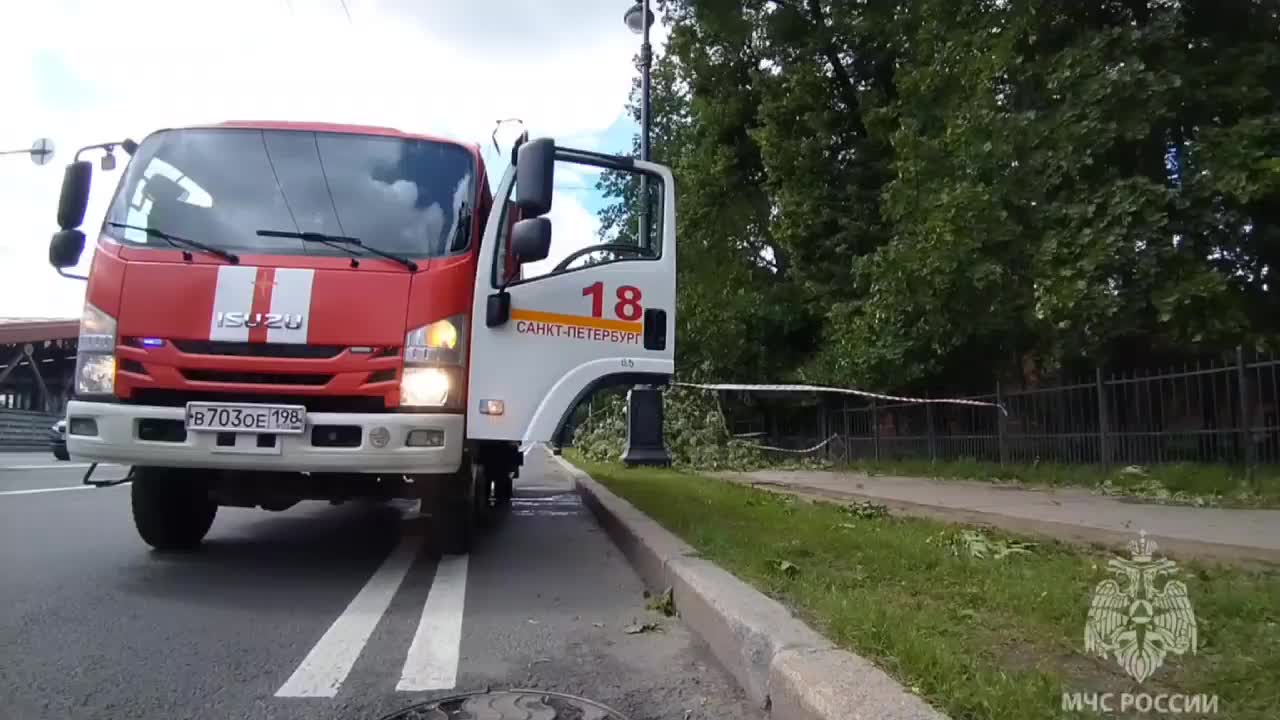 Пять пострадавших и поврежденные автомобили в Петербурге из-за непогоды