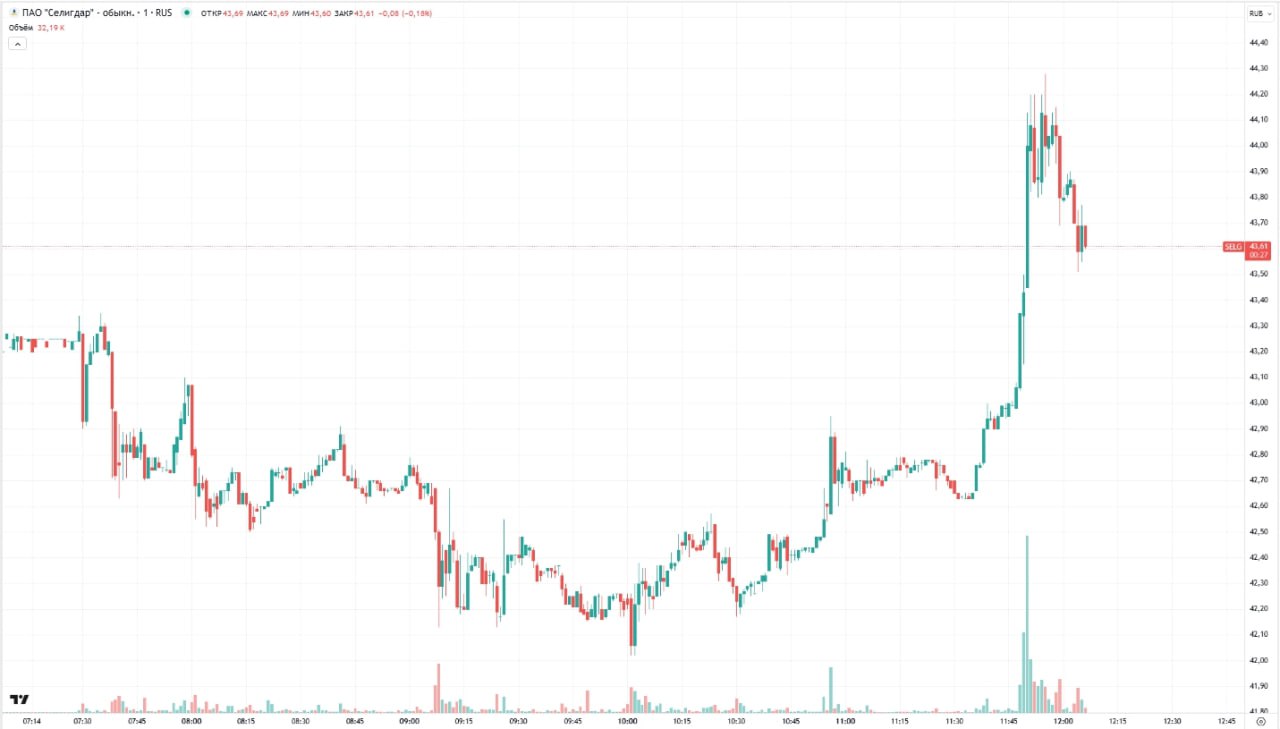 Акции компании «Селигдар» начали расти после того, как Сергей Васильев, совладелец «Русских фондов», сообщил, что постановление суда об аресте акций компании, принадлежащих «Русским фондам», не вступило в силу и находится в процессе обжалования.   «Сейчас существует решение суда, разрешающее следствию наложить арест на акции «Селигдар», чтобы обеспечить исполнение гражданского иска. Это решение не вступило в силу, так как обжалуется в вышестоящей инстанции. Говорить о фактическом аресте акций было бы некорректно», — отметил Васильев.  К 11:55 по московскому времени стоимость акций компании выросла на 2,4%, достигнув уровня в 44,28 рубля за акцию.