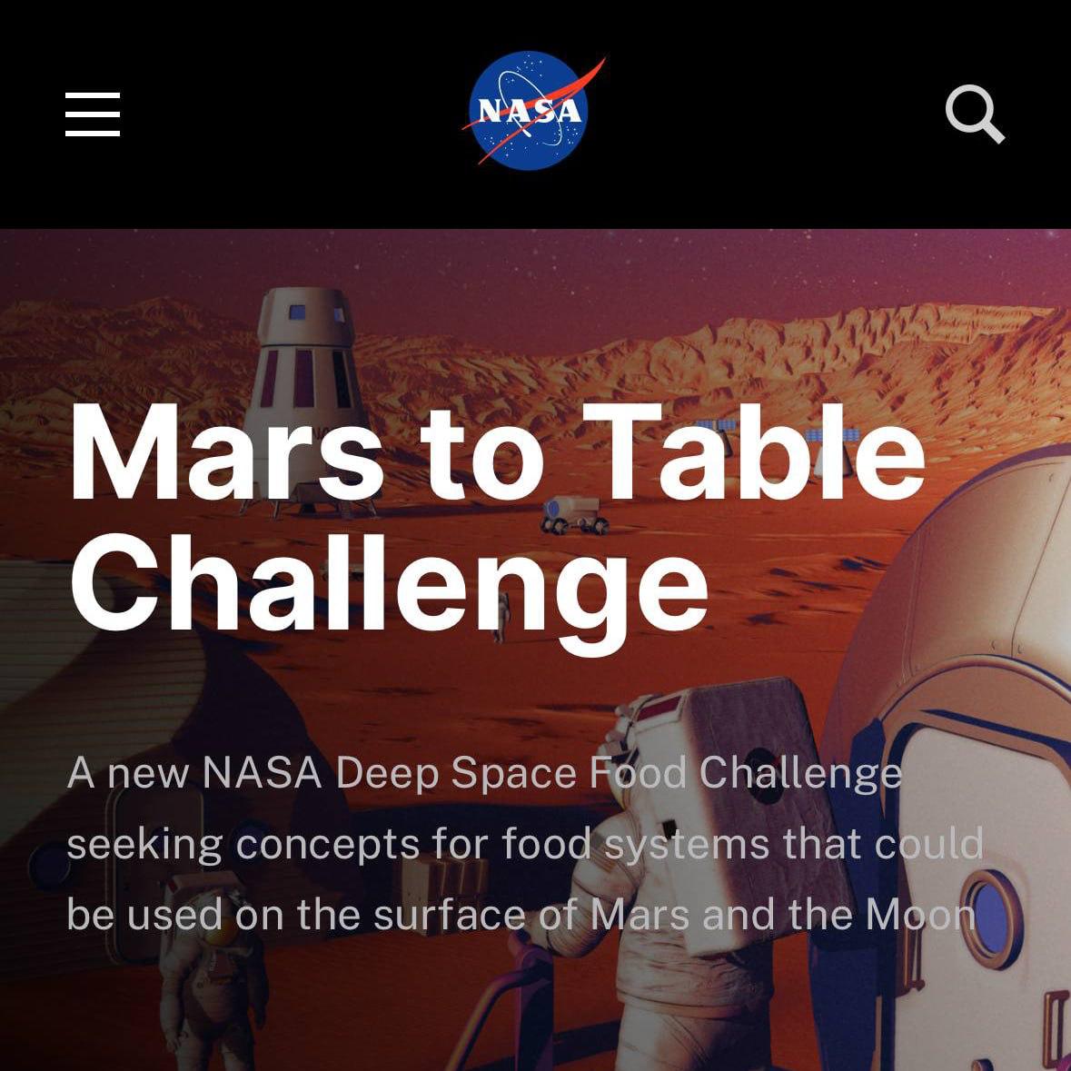 NASA заплатит 58 млн 750 тыс тому кто придумает чем кормить астронавтов на Марсе компания запустила конкурс Чтобы победить нужно составить полный план питания от выращивания вкусностей на Марсе до методов готовки Способы ищут до сентября 2026 года investingcorp