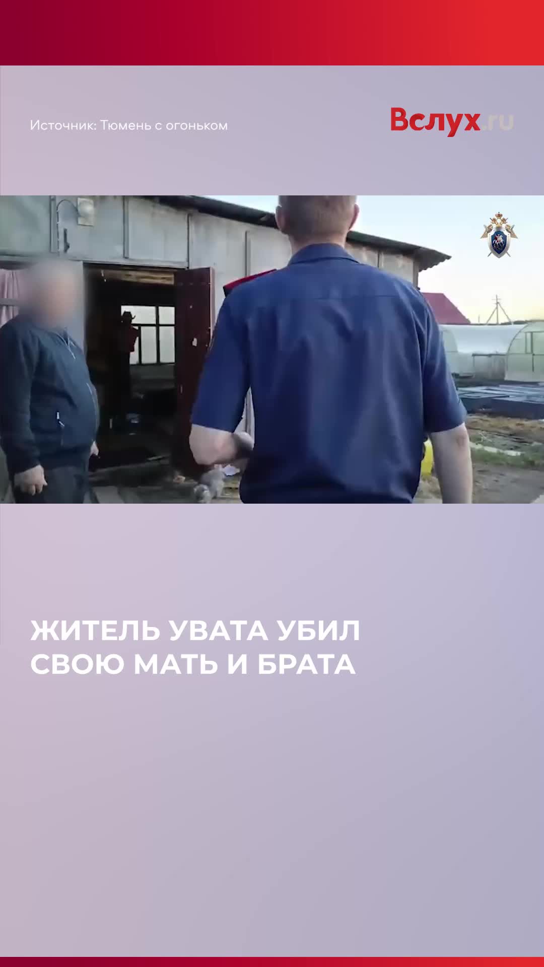 В Уватском районе задержан юноша, обвиняемый в двойном убийстве матери и брата