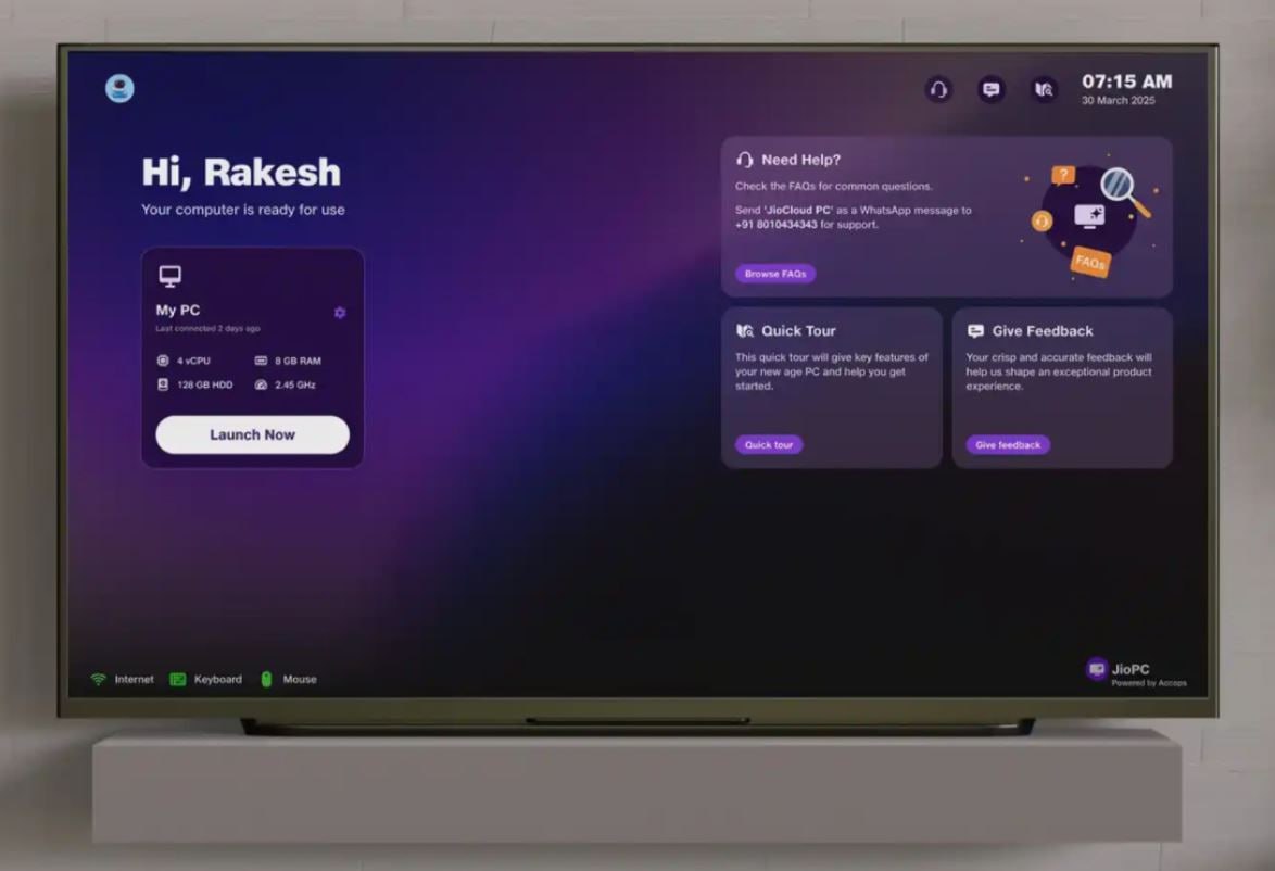 Jio Platforms запустила сервис виртуального рабочего стола для пользователей ТВ-приставок Jio Platforms, цифровое подразделение индийского конгломерата Reliance Industries, запустило сервис виртуального рабочего стола для пользователей телевизионных приставок. Сервис под названием JioPC предлагает облачный доступ к ПК через телевизионную приставку Jio. 1 DevHub