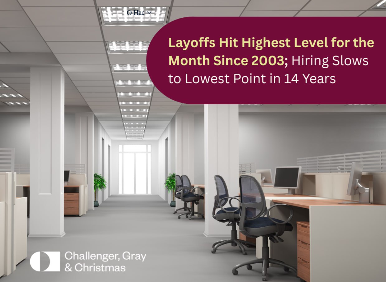 Американские работодатели в октябре 2025г объявили о сокращении 153 074 рабочих мест что на 175 больше чем годом ранее Challenger Gray Christmas Это самый высокий показатель за октябрь за последние 20 лет и самый высокий показатель за один месяц в четвёртом квартале с 2008 года Как и в 2003 году прорывная технология меняет ситуацию сказал Энди Челленджер эксперт по трудоустройству и директор по доходам компании smartlab news i 169057