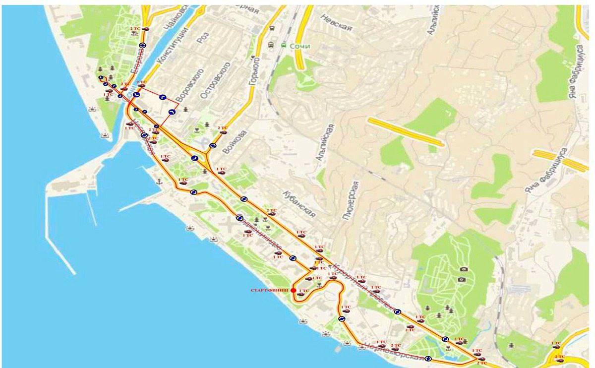 На время марафона изменятся схемы движения городского транспорта Маршруты следующие из Лазаревского будут направлены по улицам Донская Гагарина и Московская с выходом на железнодорожный вокзал Автобусы курсирующие по улицам Виноградная Красноармейская Московская и Горького изменят движение с учетом перекрытий Часть маршрутов включая 2С 3 7 22 37 43 45 83 86 87 87Н 88 103 105 105С 113 120 121 550 551 и 552 будет двигаться по дублёру Курортного проспекта и улице Транспортная Маршрут 12 пройдет через дублер Курортного проспекта и улицу Титова а маршрут 115 по дублеру Курортного проспекта в прямом направлении и по улицам Транспортная и 20 й Горнострелковой дивизии в обратном Автобусы 19 41 48 95 и 98 будут курсировать через автовокзал Сочи по улицам Транспортная и 20 й Горнострелковой дивизии Маршрут 94 проследует от переулка Донской до железнодорожного вокзала Сочи затем по дублеру Курортного проспекта до улицы Яна Фабрициуса Движение автобусов 38 ограничат до остановки Спортивная на улице Егорова маршрут 13 пройдет по кольцу через улицы Пионерскую и Нагорную а маршрут 18 направят через Кубанское кольцо и улицу Чайковского В то же время движение маршрутов 2М 14 15 17 и 23 будет приостановлено с 4 00 до 15 00   SOCHI TODAY в MAX