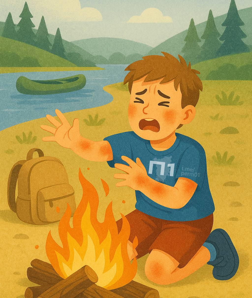 11-летний мальчик упал в костер во время сплава по реке Чусовой.  Несчастный случай произошел в Пермском крае 29 июня. Во время семейного отдыха мальчик решил попрыгать через костер — не удержался и упал в огонь.  Ребенок госпитализирован с термическими ожогами. Состояние мальчика оценивается как удовлетворительное.     Подписаться   Прислать новость
