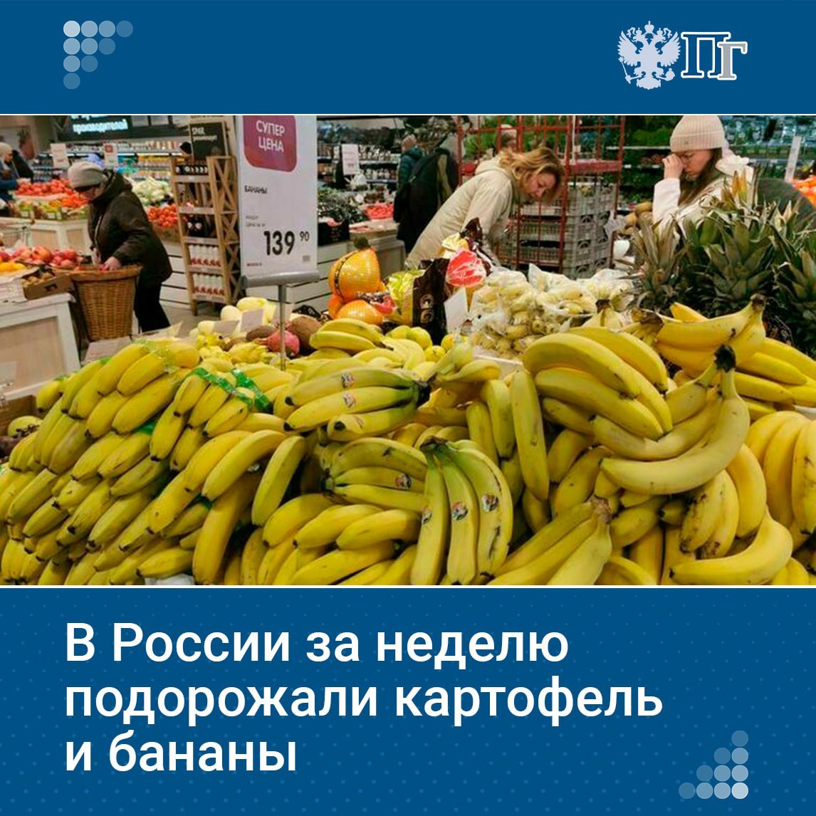 Инфляция за неделю с 18 по 24 февраля составила 0,23 процента, следует из подготовленной Росстатом оценки индекса потребительских цен. По данным Минэкономразвития, годовая инфляция ускорилась с 10 до 10,07 процента.  За неделю больше всего выросли цены на картофель  +3,1 процента , бананы  +2  и помидоры  +1,9 . С начала года больше всего подорожали  +10,8 , огурцы  +10,4  и капуста  +8,3 .    Подписаться на «Парламентскую газету»