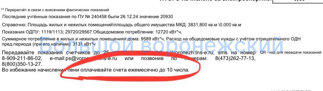 «ТНС-Энерго» без предупреждения поменяло правила оплаты квитанций за свет  Воронежцы массово бьют тревогу: если раньше нужно было платить до 20 числа каждого месяца, сейчас вдруг – до 10-го. То есть до вчера.  – Информации о том, что дата оплаты изменится, не было ни в бумажной квитанции, ни в ЛК «ТНС-Энерго», ни на емайле! Это что за тайна-сюрприз такая?! Краски в принтере не хватило, на сайте объявить руки не поднялись, захотелось на пени денег побольше заработать? Что за свинство по отношению к людям? – вопрошают воронежцы.   Большой воронежский. Подписаться